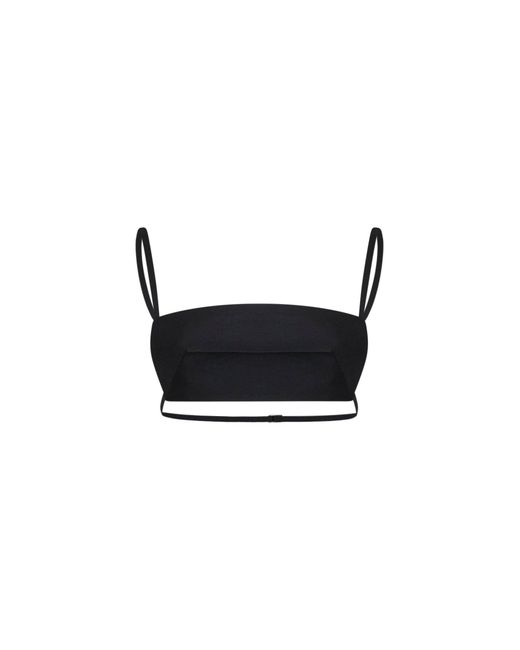 Jil Sander White Bralette Top Wool And Silk Faille Tops