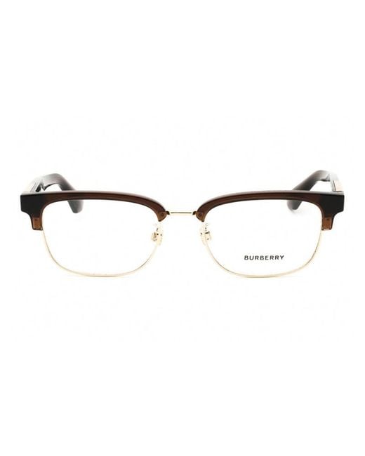 Burberry Metallic Eyeglasses Square Full Rim, Light Frame And Clear Demo Lenses Lens Be2424D4116 for men