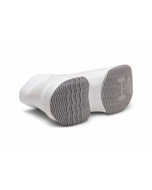 Hogan Gray Buckled High-Top Sneakers
