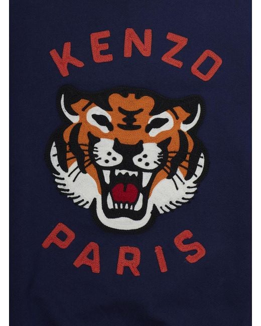 KENZO Blue Hoodie Cotton Hoods & Sweatshirts for men