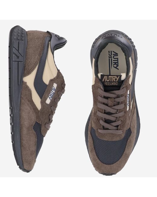 Autry Gray Sneakers Reelwind Leather Trainers for men