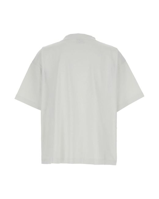 Balenciaga Gray Crewneck Cropped T-Shirt With Logo Lettering On The Front