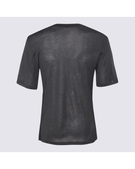 Laneus Gray Cotton T-Shirt for men