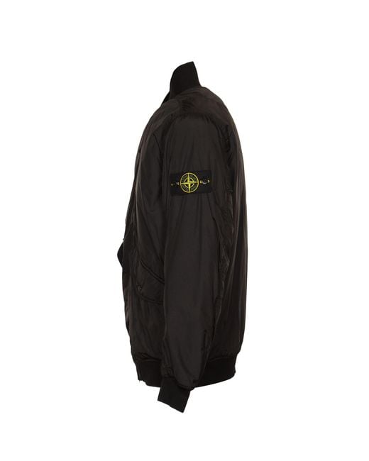 Stone Island Black Logo Bomber for men