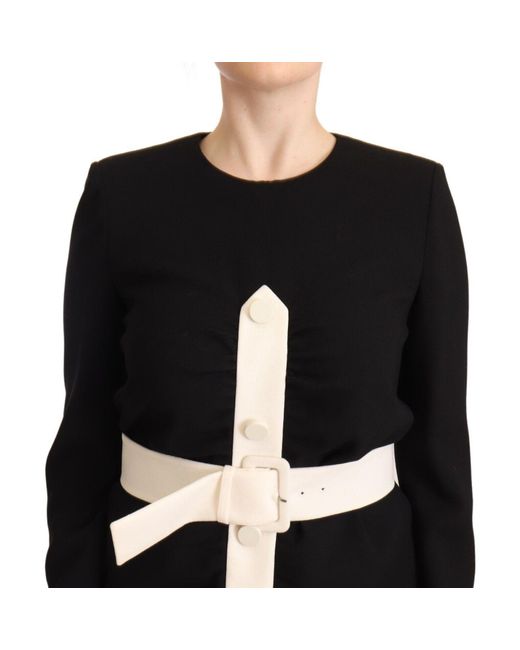 Givenchy Black Elegant Wool Mini Dres With Belt