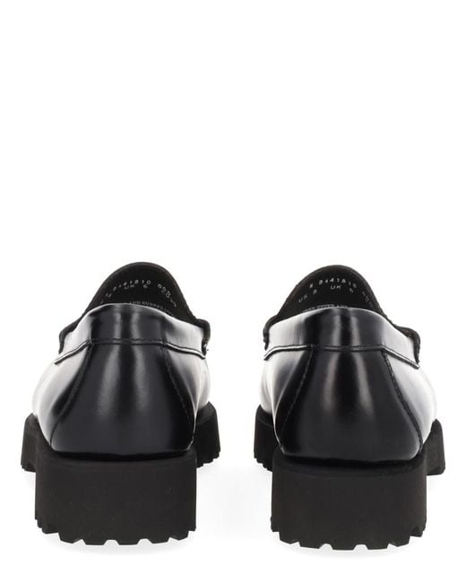 G.H.BASS Black Moccasin Weejuns 90S Penny Leather Loafers