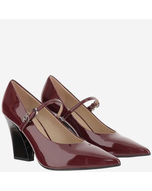 Pinko Purple Pointed Toe Shiny Leather Pumps
