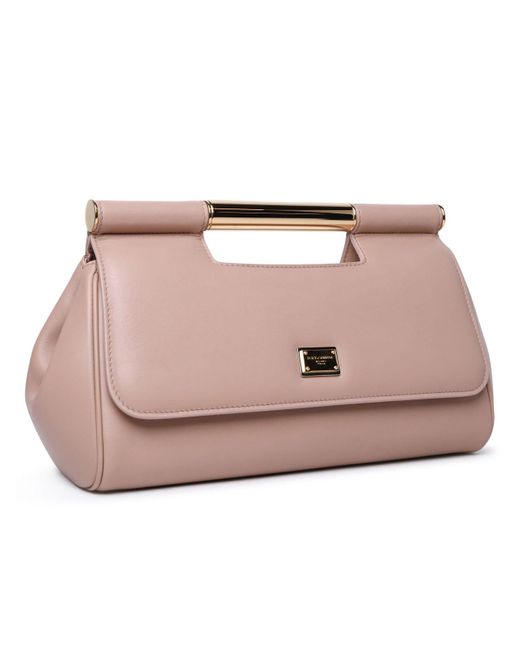 Dolce & Gabbana Pink Sicily Large Leather Clutch