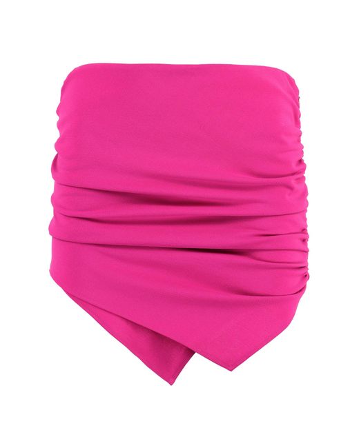 The Attico Pink Hatty Asymmetric Miniskirt