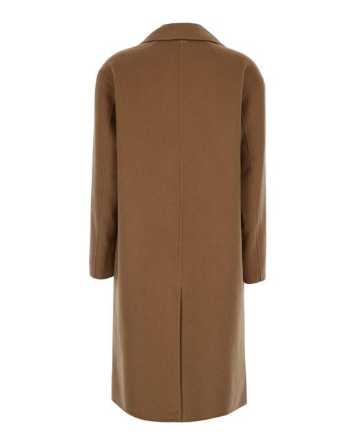Twinset Brown Coat Tech Fabric Shell: Polyester
