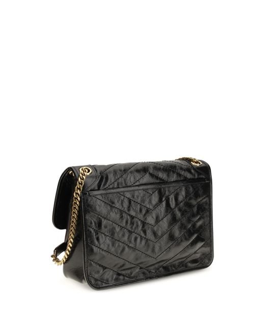 Saint Laurent Black Shoulder Bag Niki Calf Leather