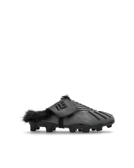 Balmain Black Clogs-Type Slides for men