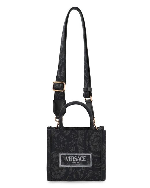 Versace Black Athena Mini Tote Bag Polyamide