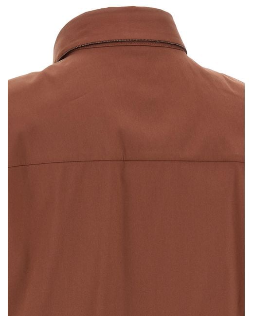 Brunello Cucinelli Brown Cotton Blouse
