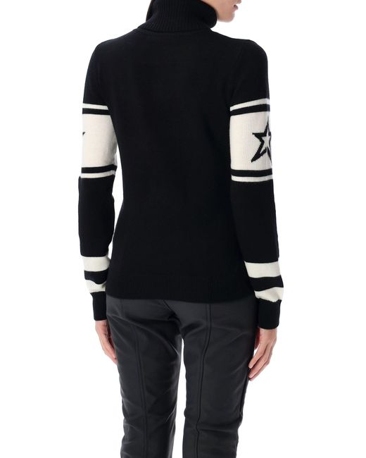 Perfect Moment Black Schild Merino Wool Sweater