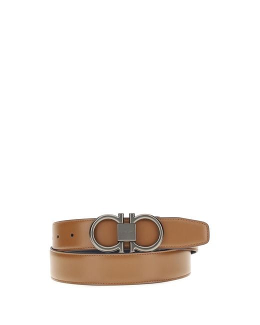 Ferragamo Multicolor Reversible Leather Gancini Belt Calf Bos Taurus E Braces for men
