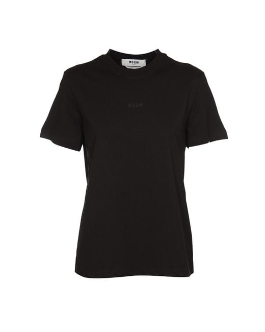 MSGM Black T-Shirts And Polos