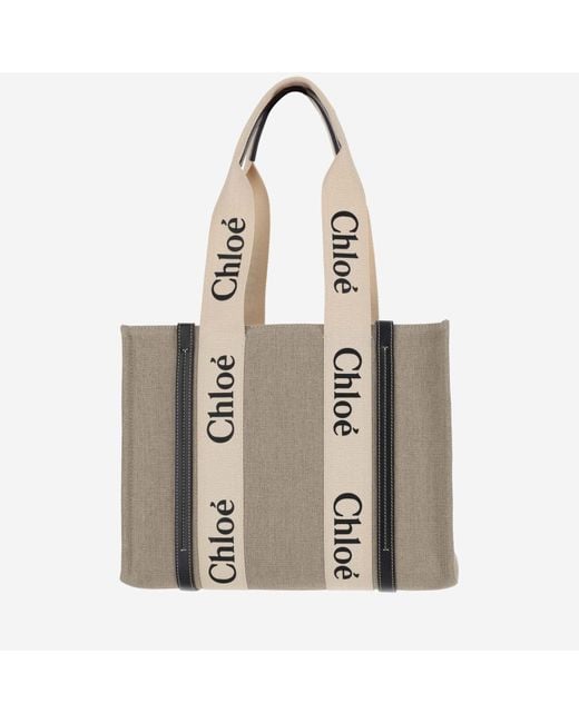 Chloé Natural Woody Medium Tote Bag