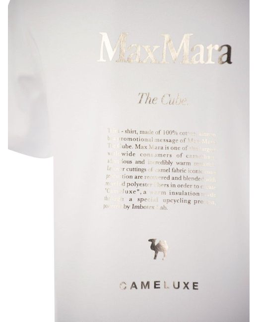 Max Mara White Quieto Jersey T Shirt With Print