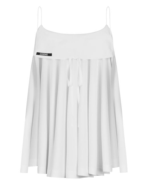 Jacquemus White Top Voile, Viscose Vests & Tank Tops