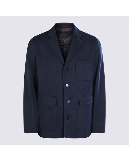 Gucci Blue Cotton Blazer for men