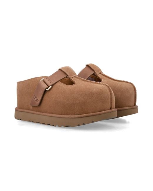 Ugg Brown Goldenstar Hi Suede Clog