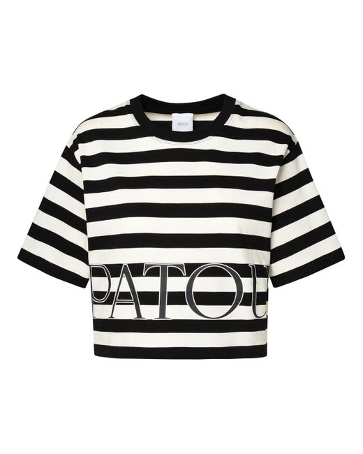 Patou Black Two-tone Cotton T-shirt