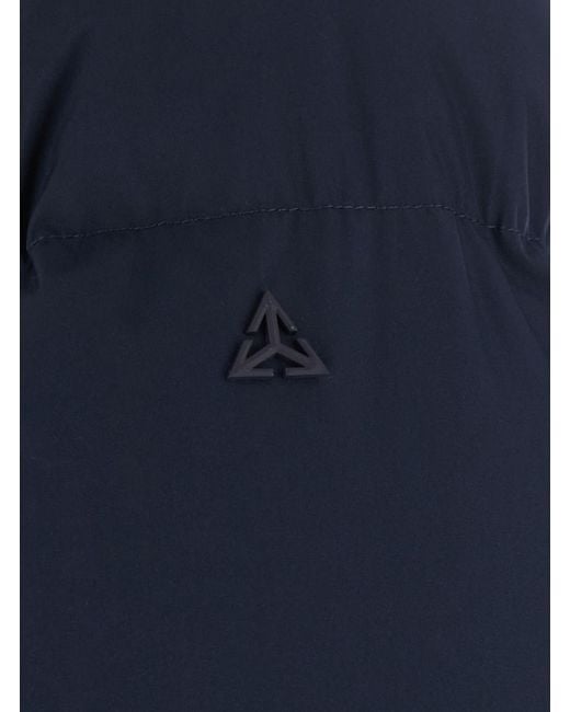 Heskimo Blue Short Down Jacket Tech Fabric Padded for men