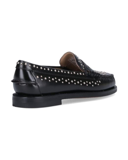 Sebago Black Flat Shoes Leather