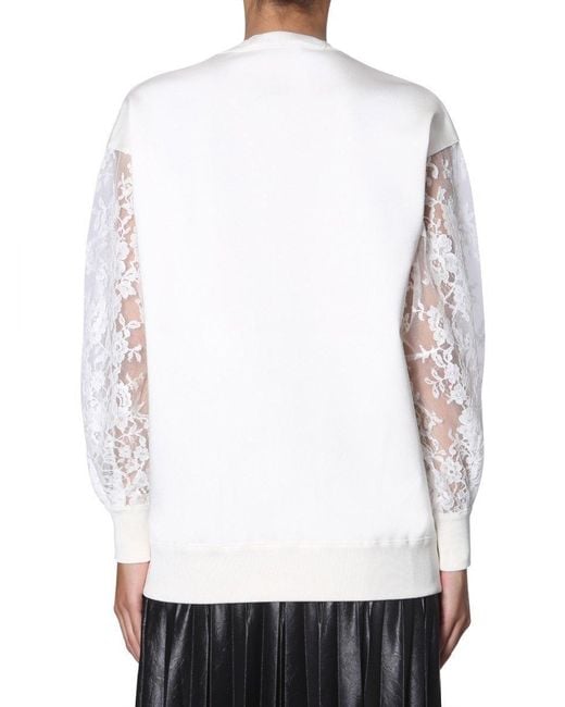 Givenchy White Lace Sleeves Jumper