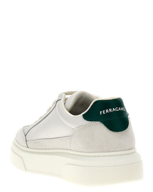 Ferragamo White 'Cassina' Sneakers for men