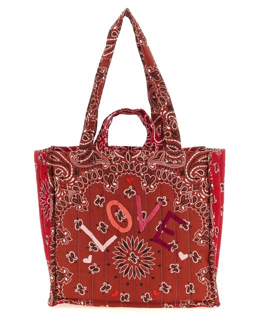 Call it By Your Name Red Medium Cabas Shopping Bag Cotton Tote