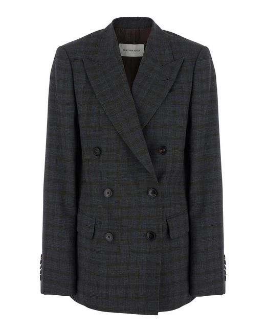Dries Van Noten Black Double-Breasted Jacket Barrysta Wool Blazers