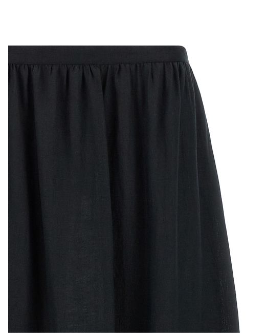 Kiton Black Fringed Skirt