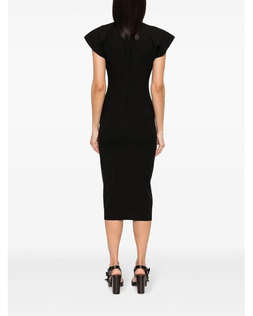 Isabel Marant Black Cap-sleeved Pencil Dress