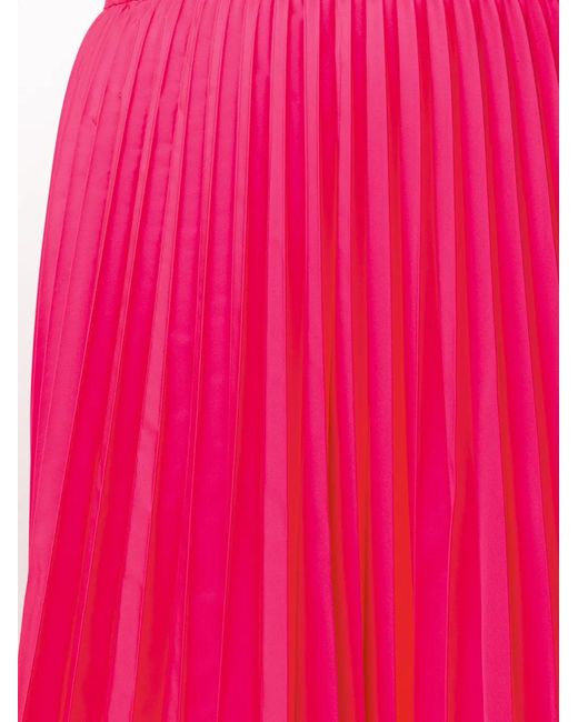 Valentino Pink Tied-Waist Pleated Skirt