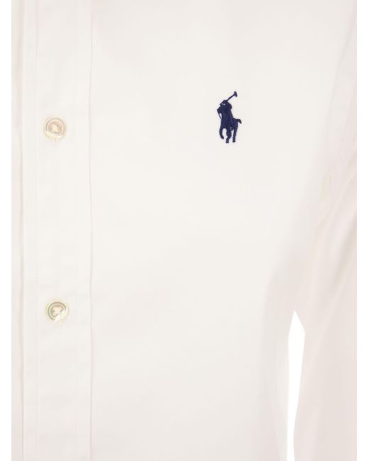 Polo Ralph Lauren White Long-sleeved Cotton Shirt