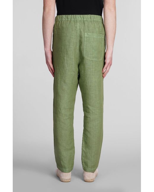 120% Lino Green Pants for men