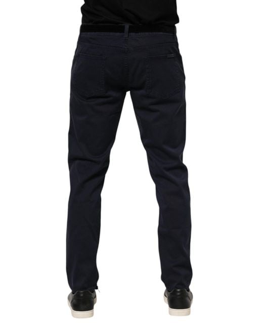 Dolce & Gabbana Blue Cotton Tapered Denim Jeans for men