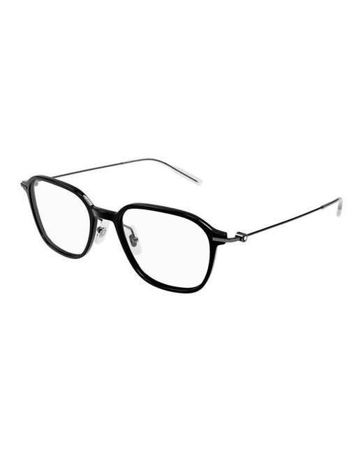 Montblanc Brown Sunglasses Square Full Rim, Frame And Clear Demo Lens Mb0207O001