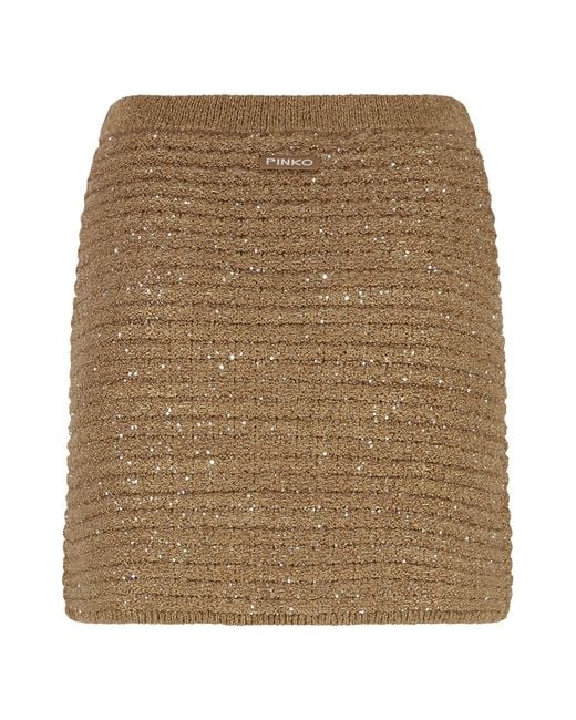 Pinko Brown Mini Skirt Miletto Polyester