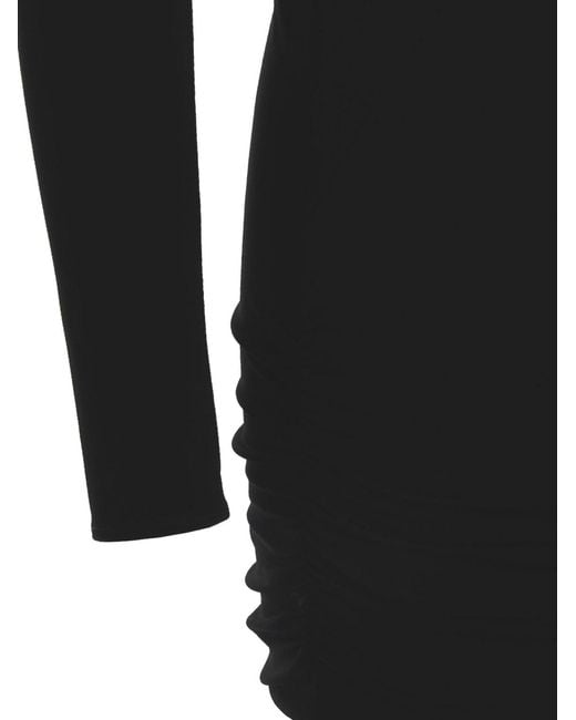 Versace Black One-Shoulder Cut-Out Midi Dress