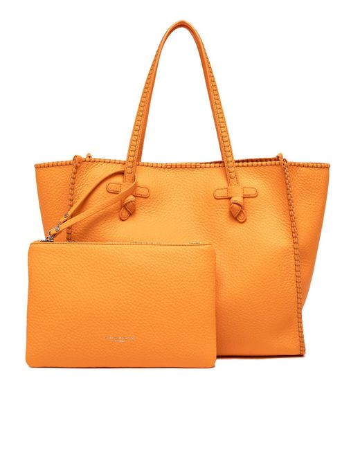 Gianni Chiarini Orange Soft Leather Shopping Bag