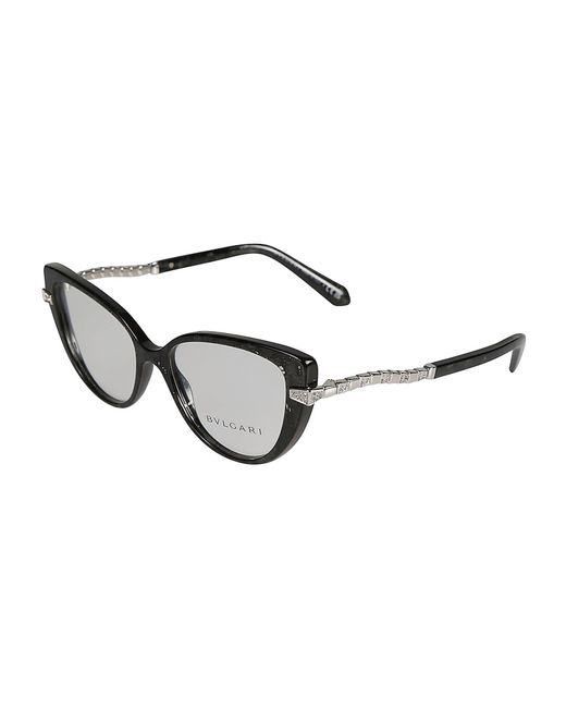 BVLGARI Brown Crystal Embellished Cat-eye Glasses