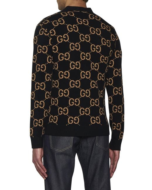 Gucci Black GG Wool Cardigan for men