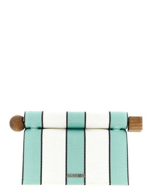 Jacquemus Green 'La Pochette Rond Carré' Clutch