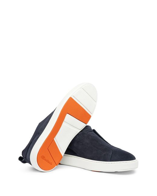 Santoni Blue Slip-On Sneakers for men