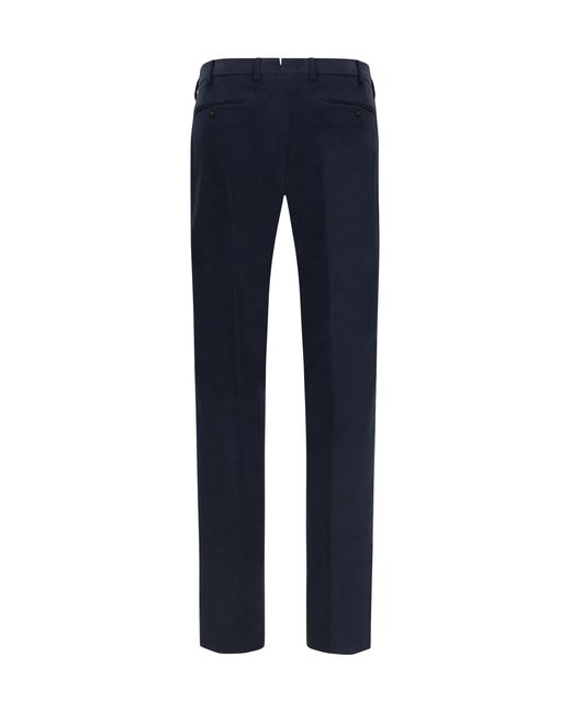 Germano Blue Tailored Corduroy Pants Cotton; Elastane for men