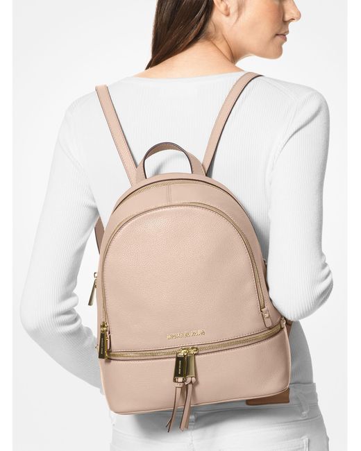 Michael Kors Natural Rhea Medium Leather Backpack