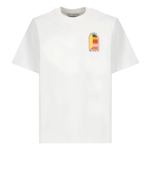 Casablancabrand White Gradient Arch Logo T-Shirt for men